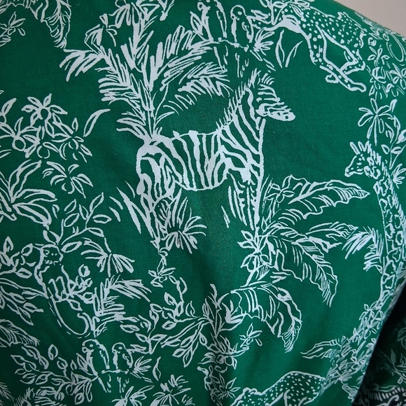 Lilly Pulitzer Kentlee Puff Sleeve Cotton Dress In Fiddle Leaf Safari Size 6 - Picture 6 of 13